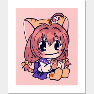 Mudwizard draws pink pastel puchiko eating bread / di gi charat Posters and Art